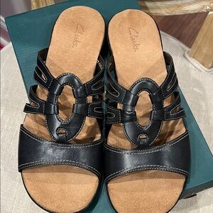 Clarks Black Strappy Sandals KT